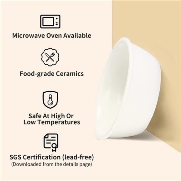 Elevated Cat Ceramic Bowls, Small Dog 15° Tilted Raised Food Feeding Dishes, - Picture 5 of 7